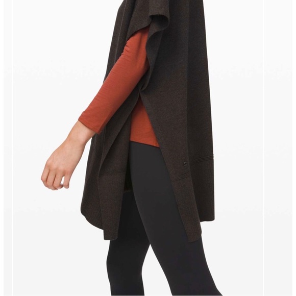 LULULEMON Call Me Cozy Wrap Sweater in Heathered Black Size OS - Picture 5 of 13